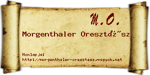 Morgenthaler Oresztész névjegykártya